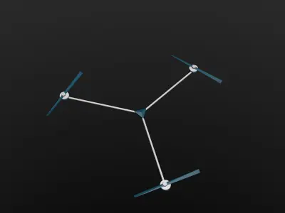 drone with two propellers in air 3D model