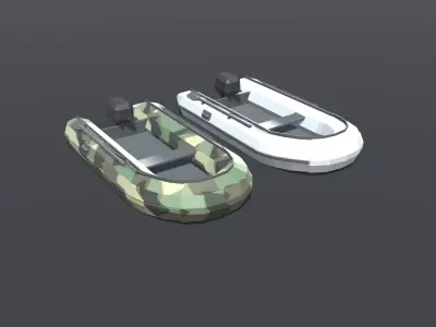 Inflatable Boat Low Poly Low-poly 3D model