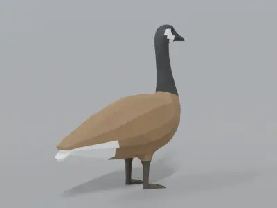 Low Poly Cartoon Canada Goose Low-poly 3D model