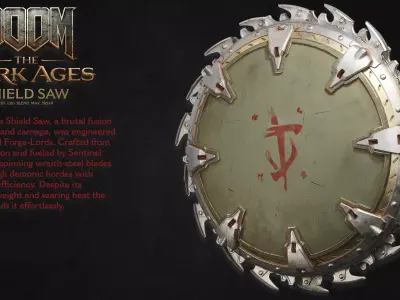 DOOM Inspired Weapon Pack Shield Saw and Combat Shotgun 3D Model 3D model