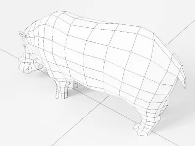 Hippopotamus 3d model Low-poly 3D model