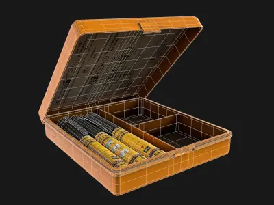  Adrenaline Syringe with Box Low-poly 3D model