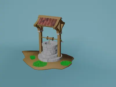 LOW POLY WELL water Low-poly 3D model