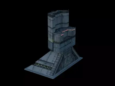 Cyberpunk Building 5 Low-poly 3D model