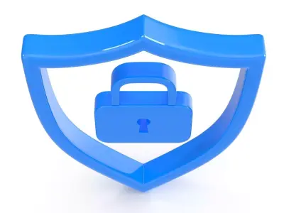Shield and Lock Icon Low-poly 3D model