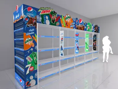 PEPSI STAND JH653 Low-poly 3D model