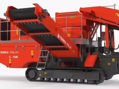 Terex Finlay C1540 Cone Crusher Dual Power Machine Rigged 3D model