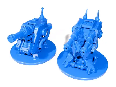 Fantasy Gun turrets 3D print model