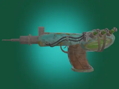 post apocalyptic gun pbr game ready Free low-poly 3D model