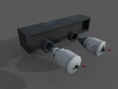 Electrical fuses - standard and damaged Low-poly 3D model