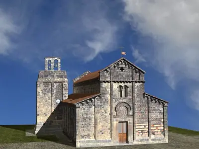 Romanic Church of Ardara - Exterior Only - Low Poly Low-poly 3D model