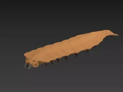 low poly prehistoric centipede Low-poly 3D model