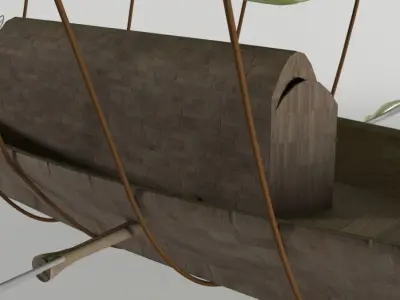 Skyship hot air balloon with boat Low-poly 3D model