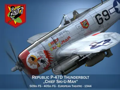 Republic P-47D Thunderbolt - Ski-U-Mah 3D model
