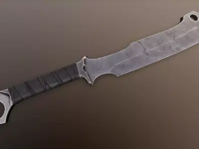 Post-Apocalyptic Machete Low-poly 3D model