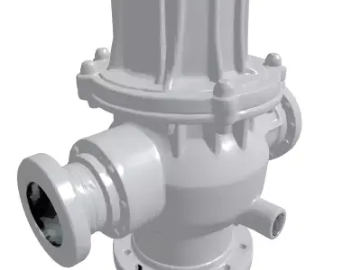 Industrial Flow Control Valve Low-poly 3D model