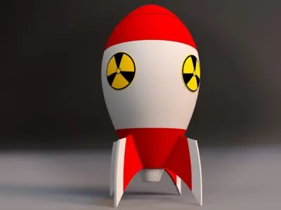 Cartoon Nuclear Rocket 3D model