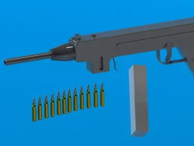 Madsen M50 machine gun Free 3D model