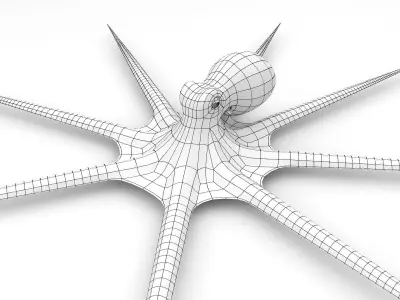 Octopus Devilfish Low-poly 3D model