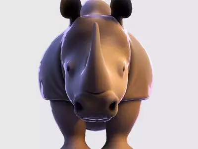 Rhino Model RigReady for Animation3D Printing Game Design Low-poly 3D model