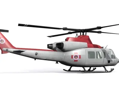 Medical helicopter Low-poly 3D model
