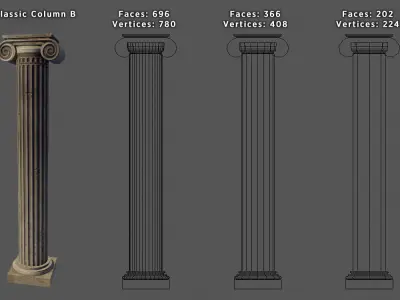 Classic Columns Free low-poly 3D model