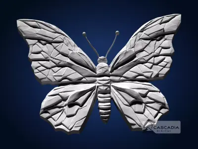 Butterfly Geometric - CNC Router Carving Casting insect 3D print model