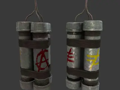 Metallic Pipe Bomb Low-poly 3D model