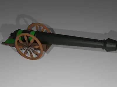 Medieval War Canon Lowpoly Low-poly 3D model