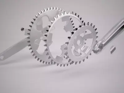 Mountain Bike Crank Set 3D model