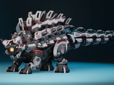 SciFi Dinosaur5 - Ankylosaurus Low-poly 3D model