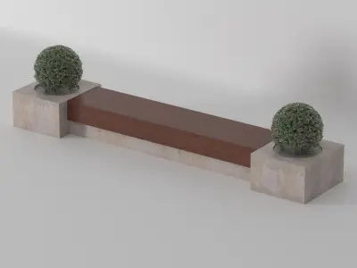 Modern bench Low-poly 3D model buy