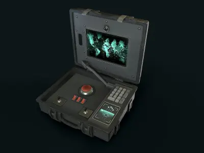 Nuclear Bomb Suitcase Low-poly 3D model