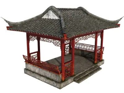 Chinese Rectangle Pavilion 3D model