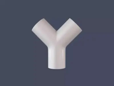 45 degree - Pipe Connector Low-poly 3D model