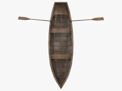 Old Rowboat Low-poly 3D model