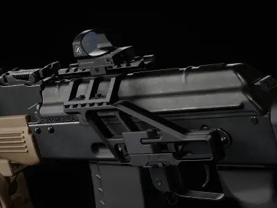 AK 74 Tactical Low-poly 3D model