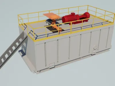 Jet Mud Mixer Low-poly 3D model