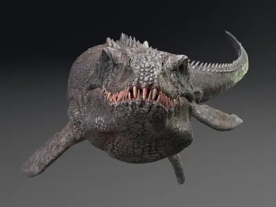 Dinosaur Mosasaurus - Sea Monster Series 4 Low-poly 3D model