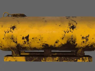 tanker rusty metal plate Low-poly 3D model