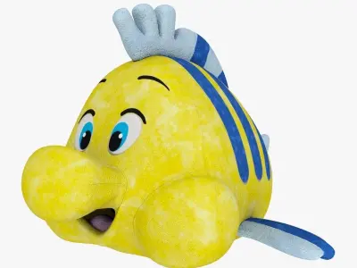 Soft Toy Flounder Low-poly 3D model