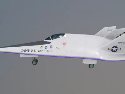 Martin Marietta X-24B - The FLYING FLATIRON Low-poly 3D model
