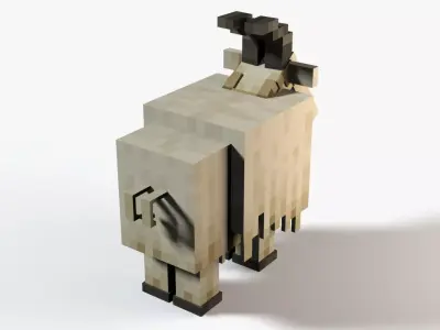 Minecraft Goat Low-poly 3D model