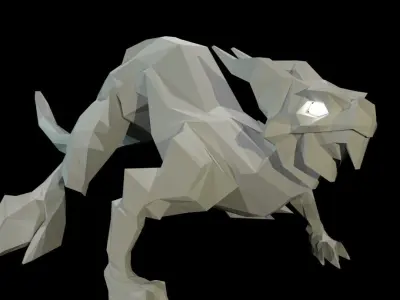 Lizard Dragon SMALL Low-poly 3D model