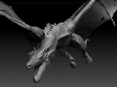 Dragon Printable and gameready PBR  Low-poly 3D model