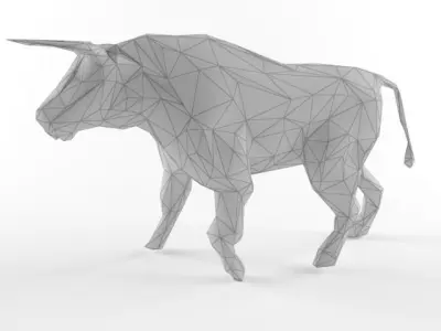 Low Poly Bull Taurus Animal  Low-poly 3D model