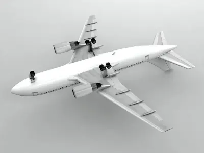 Airbus A310-300 Airliner - Generic White Low-poly 3D model