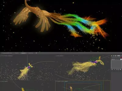 The flying phoenix has animation 3D model