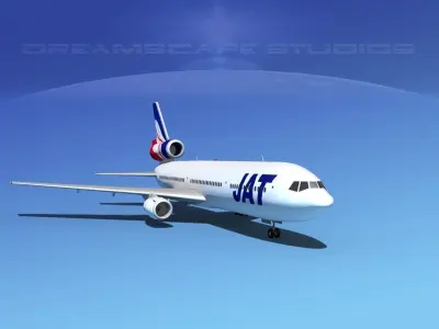 Douglas DC-10 JAT 3D model