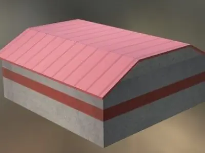 hangar3 shed with roof Free low-poly 3D model